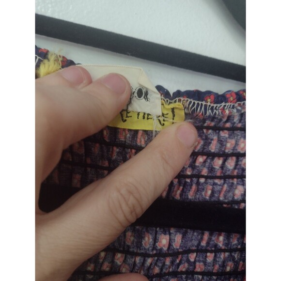 Vintage 70s Denise Are There Prairie Floral Maxi Dress Blue & Red Ruffled  M / L - Picture 12 of 16